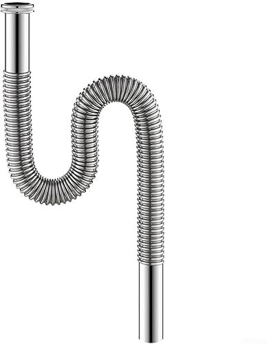 HpLive Flexibler Ablaufschlauch, Edelstahl 80cm Siphon/Geruchsverschluss für Waschbecken, Waschbecken Abfluss Abfluss Flexibler Rohrschlauch für Bad Küche
