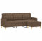 vidaXL Sofa 3 Sitzer, Couch mit Fußhocker, Liegesofa für Wohnzimmer, Polstersofa Sessel Relaxsofa Loungesofa Relaxcouch TV Sofa, Braun Stoff