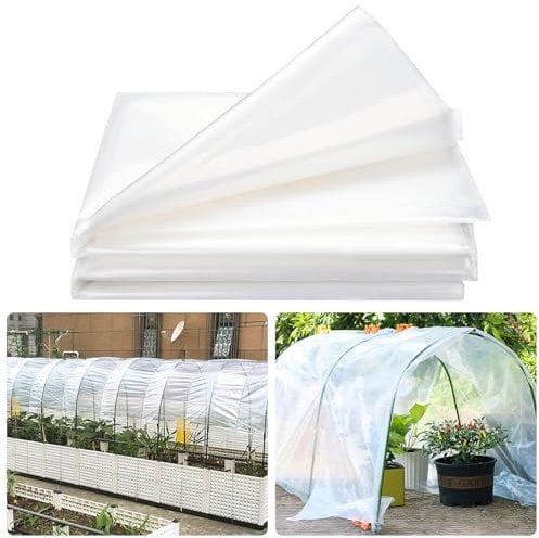 DAZZTIME 2 x 6M Plástico Invernadero Transparente,Cubierta Invernadero Plastico,Plasticos para Invernaderos,para Proyectos Industriales, Residenciales, Agricultura, Mampostería(200Mu/1000G)