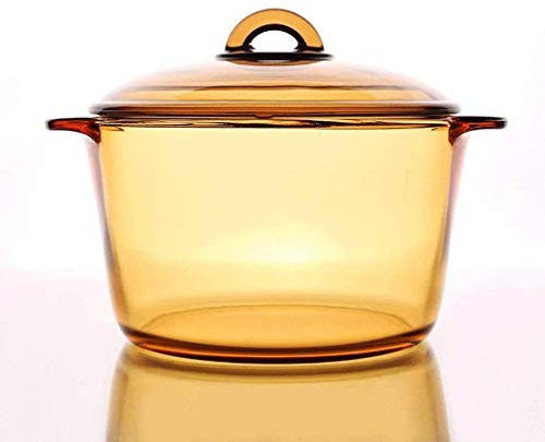 Olla de Vidrio Duradera de 5 litros con Tapa, Olla de Vidrio Resistente al Calor, Utensilios de Cocina de Vidrio para Estufa, Horno, refrigerador, lavavajillas y Horno microondas,