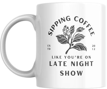 Sticky Art UK Sipping Coffee - Coffee Plant Mug: Lyric-Inspired Mug, for Music Lover, Coffee Gift, Song Quote, Pop Culture Gift, Small Gift Idea