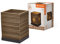 LEDVANCE Tischleuchte Decor Cardboard Square braun aus Wellpappe, leicht, E27, 200 mm Durchmesser, Leuchtenschirm aus recyceltem Material, nachhaltig durch austauschbare Lichtquelle, einfache Montage