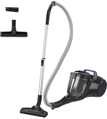Hoover HP1 Home Cyclonique HPZ107HM, Aspirateur sans Sac, Ultra Puissant, Format Compact et Léger, Brosses Tous Sols & Spéciale Parquet, Accessoire 2en1,Filtre EPA Lavable, Capacité 2L, Vidage Facile