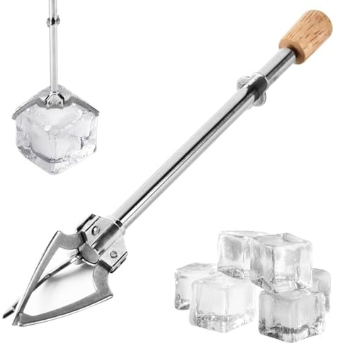 JYTDBCS Three-pronged Food Clip, Pickle Fork Grabber, Telescopic Ice Cube Grabber, Stainless Steel Pickle Fork, Multifunctional Food Clamp with Non-Slip Handle Pickle Fork,Pickled Onion Fork