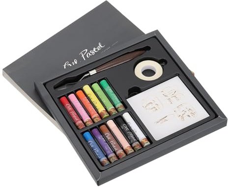 M&G Oil Pastels Set 12 Colors, Vibrant Assorted Color Paint Stick Soft Oil Pastels Crayons Art Supplies with Painting Tools for Craft, Drawing, Blending, Layering, Coloring