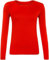 Ladies Long Sleeve T-Shirt Top Plain - Round Neck - Women's Casual T Shirt - Soft Stretchy Slim fit Tee Tops UK (UK, Numeric, 8, 26, Regular, Regular, S/M (8-10), Red)