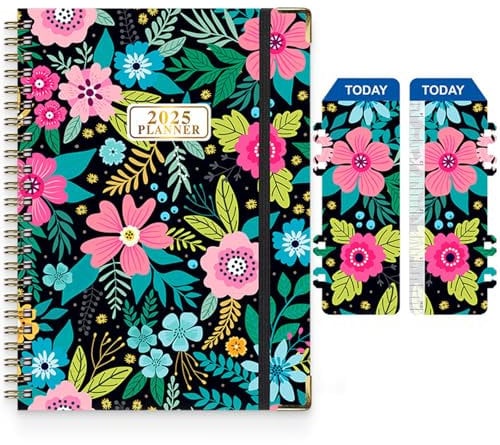 Jahresplaner 2025 Buch - planer 2025, Kalender 2025 Buchkalender, Planer 2025 mit Elastischer Verschluss, Wochenplaner 2025 A5, Tagesplaner 2025