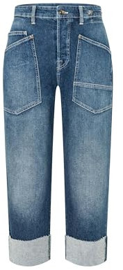 MAC Damen Baggy Jeans, Loose Fit, Stretch, 5-Pocket, Mid Blue Authentic, 44