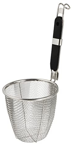 COLLBATH Nudelsiebkorb Schaumlöffel Ramen-nudeln Netzkorb Nudelkorb Aus Mesh Schwarzes Sieb Drahtskimmer Schwarze Körbe Drahtlöffel Geschlitzt Maschensiebnudeln Pasta Kocher Hölzern
