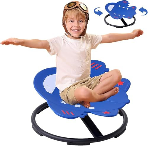 Sensorischer Stuhl Autismus Sensorische Produkte Sensorisches Spielzeug Sensorischer Spinnstuhl Autismus Spinnstuhl für Kinder Drehstuhl Training Körperkoordination (Blau)