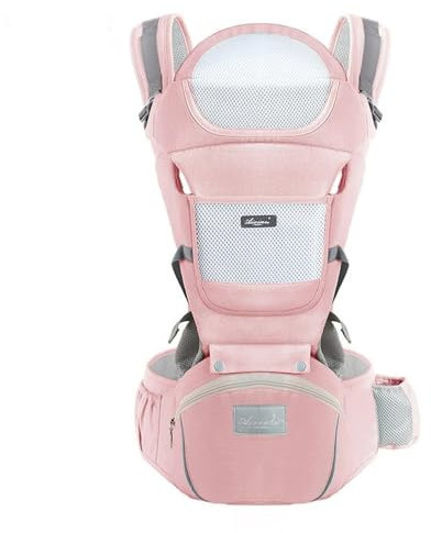 ZENTAURUS - Sac à dos - Avec ceinture ergonomique - Pour porte-bébé nouveau-né jusqu'à 20 kg - Sac à dos respirant et rembourré (rose)