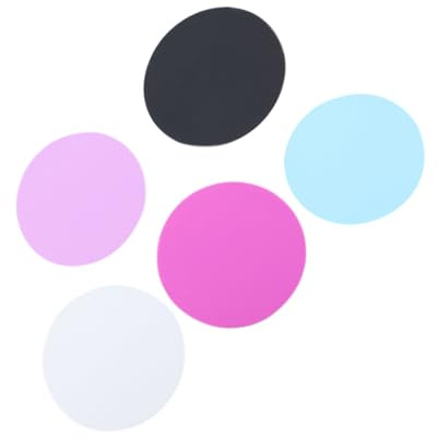 Mikinona Palette de Peinture en Silicone Professionnelle 5 Pièces 9,5x0,1 Cm Multifonction pour Nail Art Onglerie Surface Lisse Non Absorbante (Rose, Violet, Bleu, Noir, Blanc