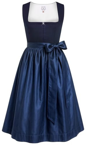 DIRNDLSTERN Damen Blau Ohne - Schnürung Midi Damen Outfit Oktoberfest 2025 gr 34