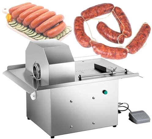 Elektrischer WurstfüLler, BüNdelmaschine Aus Edelstahl, FußPedal + Tastensteuerung, Max. 5 Cm Durchmesser, Schinkenpresse FüR Die Gastronomie
