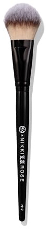 BK BEAUTY N17 Multi-Pro Face Brush for Foundation, Bronzer & Blush | Dual-sided paddle head for liquid and powder blending: foundation, bronzer, contour, blush. Wood handle.