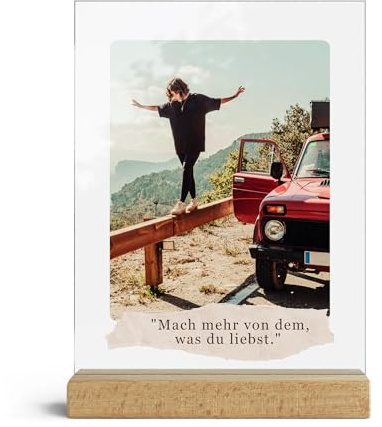 CHRISCK design Foto Bilder mit Wunschtext - personalisierte Geschenke für Frauen & Männer - Fotogeschenk Partner Freunde – Geschenkidee Geburtstag - Partnergeschenk Wanddeko