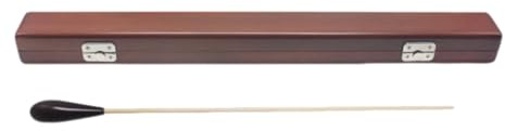 DEVNWIGMO de Chef d'Orchestre en Bois Instrument de Direction Musicale Baton de Chef Accessoire pour Concerts Fournie avec Boîte de Rangement Adaptée Répétition Orchestre Enseignement, Noir