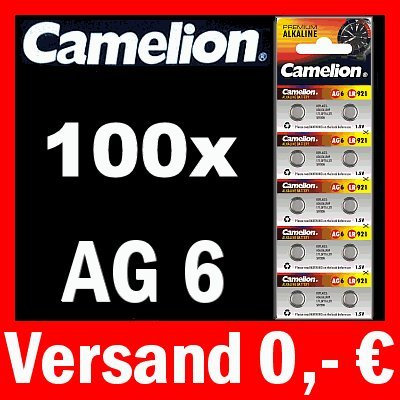 100x AG6 LR69 KNOPFZELLEN 171 371 GP71A SR920W CAMELION