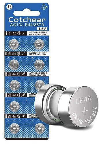 10 piles bouton AG13 Lr44 Sr44 L1154 A76 Lr1154