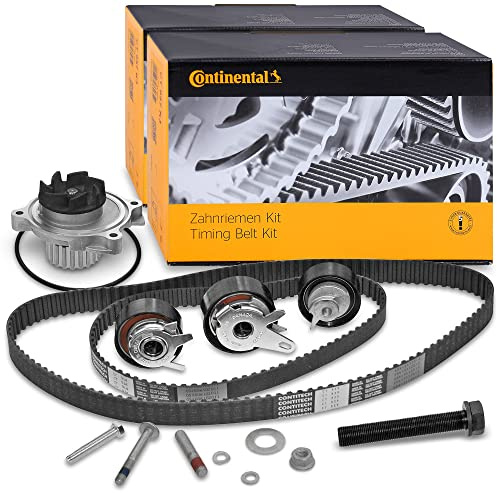 2x Original Contitech Zahnriemensatz inkl. Spannrolle für Motorsteuerung und für Einspritzpumpe + Original GK Wasserpumpe