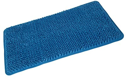 Blue Canyon Comfort Nonslip Bath Mats with Rubber Extensions, Quick Dry Bath Rug with Suction Pads & Drain Holes, Mould Resistant Bathroom Accessory, Durable Bath Rug Runner 65 x 37 cm – Blue