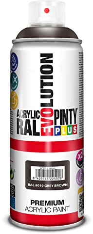 PINTYPLUS Aérosol de peinture EVOLUTION 520cc RAL 8019 Grey Brown