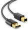 deleyCON 1,5m USB 2.0 Cable de Datos Cable de Impresora Cable Para Escaner - USB A Macho a Conector USB B Para Impresoras Escáner - Negro