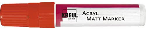 Kreul 46214 Matte Acrylic Marker XXL with Chisel Tip Approx. 15 mm Red Matte Permanent Acrylic Paint Water-Based for Puristic Elements