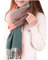 Tuopuda Hiver Echarpe Femme Plaid Longue écharpe Chaude Grande Châles Doux Foulards Glands Elégant Wrap Châles Etoles Écharpe, Rose-vert, Taille unique
