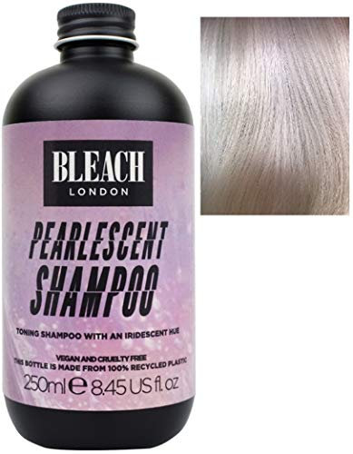 Bleach London Pearlescent Shampoo - Vegan & PETA-Approved, Iridescent Purple Toning Shampoo, for Blonde Hair, Colour Depositing, Fights Brassiness, achieve a bright Blonde - Paraben Free - (250 ml)
