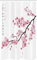 ABAKUHAUS Asiatisch Schmaler Duschvorhang, Japanische Kirschblüten, Badezimmer Deko Set aus Stoff mit Haken, 120 x 180 cm, Weiß Rosa