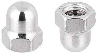 Dadi esagonali M16, a forma alta, DIN 1587, in acciaio inox A2, dadi esagonali, M16, 10 pezzi