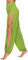 ASKSA Damen Hochschlitzige Haremshose Frauen Hippie Split Sport Hose Fitness Stretchhose Loose Fit Yogahose Sporthose (Grün,M)