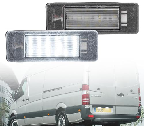 NSLUMO 2 Stücke Super weiß LED Kennzeichenleuchte Für MB Sprinter 906 Viano Vito W639 For Fia.t Ulysse 1994-2011 Scudo 2007-2016