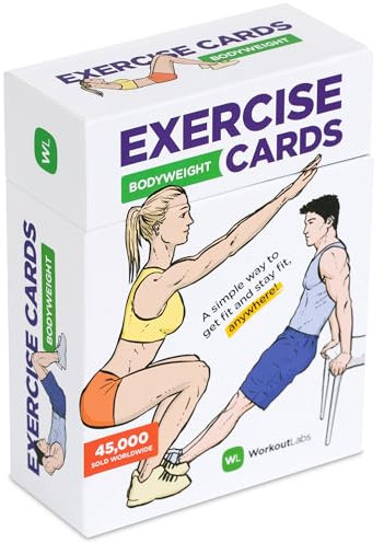 WorkoutLabs Faire du Sport Maison sans équipement -Kit Sport Maison-Machine Sport Maison-Cartes pour entraînement pour Femmes et Hommes Cartes de Fitness - 60 Exercices et 12 Routines