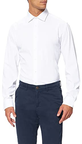 Seidensticker Herren Mens Slim Patch Longsleeve Cotton Hemd, Weiß(24,56), 41 EU