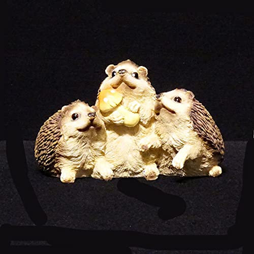 Agora Gifthouse Igel Familie Gartenfigur Gartendekoration Wald Garten Dekoration Wildlife Tiere