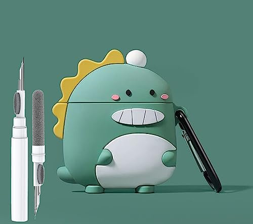Cute Dinosaur Case for Airpod 3rd Generation Cover 2021, Funny 3D Cartoon Kawaii Airpods 3 Cases Cover with Cleaning Kit & Keychain for Apple AirPods 3rd Gen for Boys Girls Kids Teen, Dinosaur