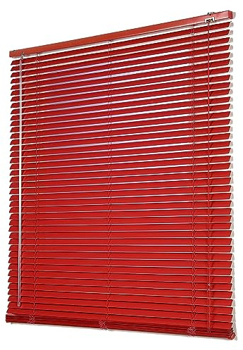 Sh000ad Rote Aluminium-Jalousie,Sonnen- & Sichtschutz Innen Verdunkelungs-Rollo Tür Fenster Rollo Jalousette Alu-Fensterjalousie Lamellen Metalll,Wand-und Deckenmontage,Breite x Höhe (65x180cm)