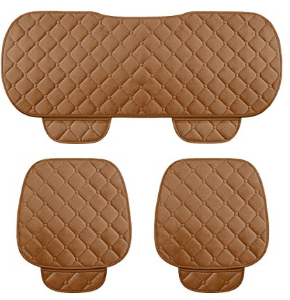CGEAMDY Universal-Autositzbezug, Sitzkissen, aus Plüsch, rutschfest, für Stuhl, weich, atmungsaktiv, Sitzkissen für die meisten Autos, SUVs (Khaki1)