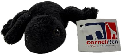 Cornelißen Spinne Kuscheltier L 14 cm Schwarz Plüschtier Tier Stofftier Kinder Geschenk