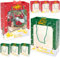 8 Pezzi Sacchetti Regalo Natale con Finestra Trasparente, Sacchetti Riutilizzabili di Carta di Natale con Maniglia Sacchetti del Partito per Feste di Natale (Rosso + Verde)