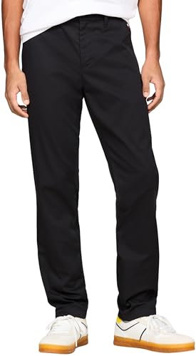 Tommy Jeans Herren Chino Hose TJM Austin Lightweight Chino Slim Fit, Schwarz (Black), 33W/34L