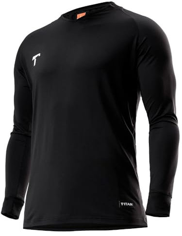 T1TAN Torwarttrikot - Fußballtrikot für Torhüter - Langärmliges Trikot für Herren, Damen und Jugendliche - Farbe schwarz - Größe XL