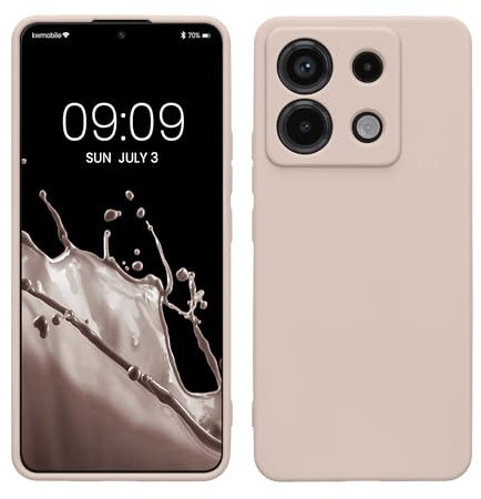 kwmobile Hülle kompatibel mit Xiaomi Redmi Note 13 Pro 5G / Poco X6 5G Hülle - weiches TPU Silikon Case - Cover geeignet für kabelloses Laden - Coconut Swirl