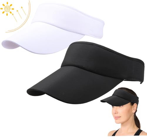 SHITOOMFE Sportvisiere für Frauen, Sun Visor Hat 2PCS Keine Top -Golf -Visor