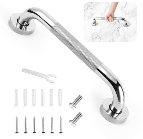 ACWOO Barra de Agarre para Baño, 30 cm Tirador de Baño Antideslizante de Acero Inoxidable, Tirador de Seguridad, Asa de Ducha Asa de Seguridad para Baño, Fijo Asa de Baño para Anciano, Discapacitada
