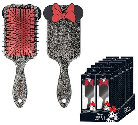 CERDÁ LIFE'S LITTLE MOMENTS -Minnie Mouse Hairbrush - Black Colour - Detangling Brush - Minnie Mouse Print Design - Original Product