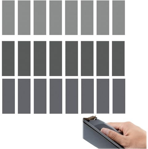 Profi Schleifpapier Set 24 Stück Trocken und Nass Sandpapier 1000 bis 3000 Körnung Schleifpapier Fein für Auto/Holzmöbel/Stein/Lack/Metall/Glas, 9 x 3,6 Zoll Wasserschleifpapier