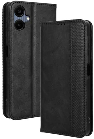 RonRun Samsung Galaxy A06 Hülle Flip PU Leder Magnet Handyhülle mit Wallet Case Klappen Ständer Stoßfest Schutzhülle Kompatible für Samsung Galaxy A06, schwarz